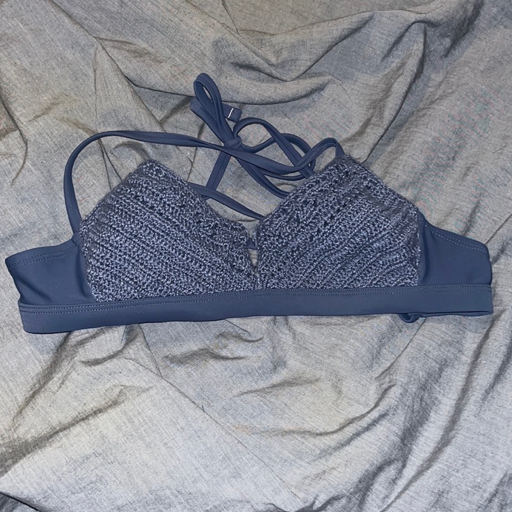 Blue bikini top